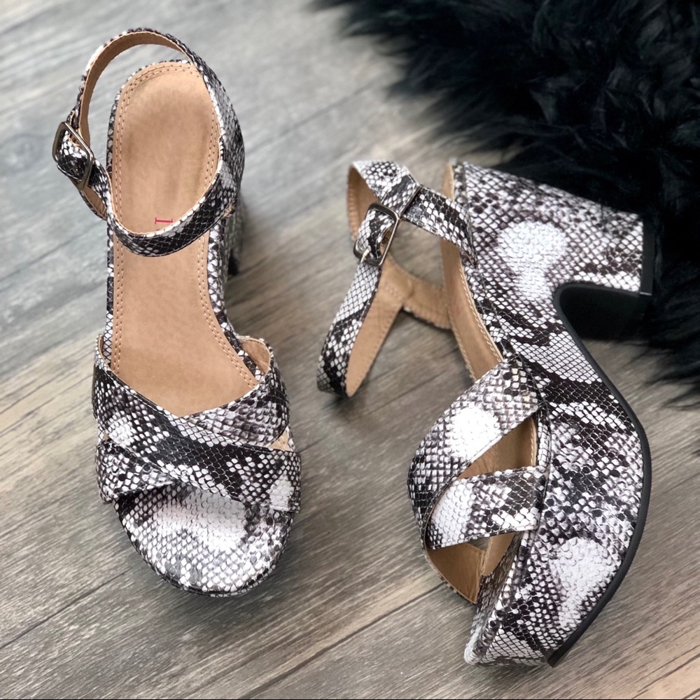 Snake print sandals